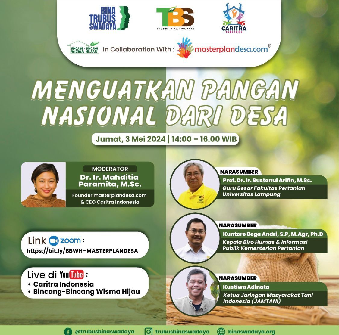 Webinar tentang menguatkan pangan nasional dari desa