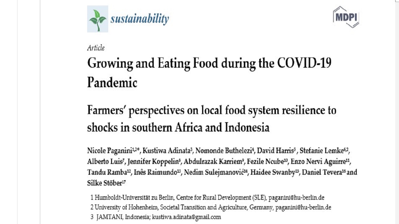 Jurnal : Perspektif petani tentang ketahanan sistem pangan lokal